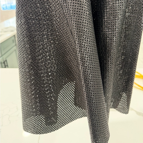 Alice + Olivia perforated lamb leather black skirt - Picture 10 of 11